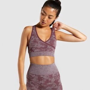 GYMSHARK Camo Seamless Sports Bra